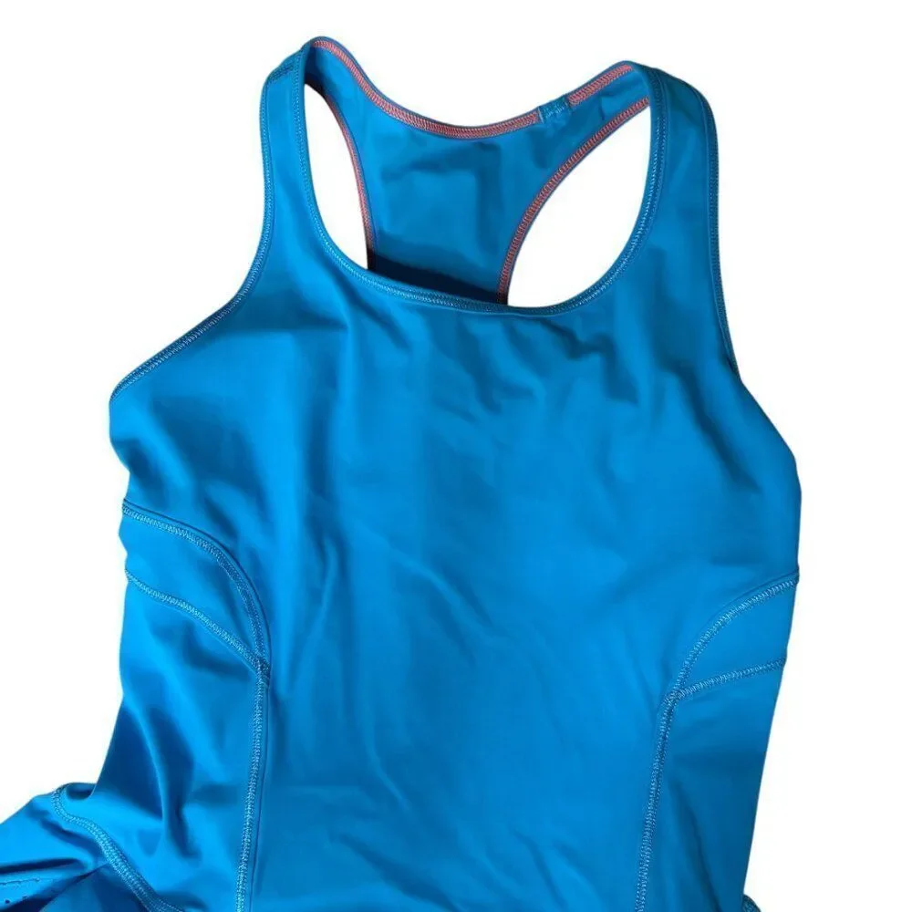 Ivivva by Lululemon girls vented racerback dress 10 teal